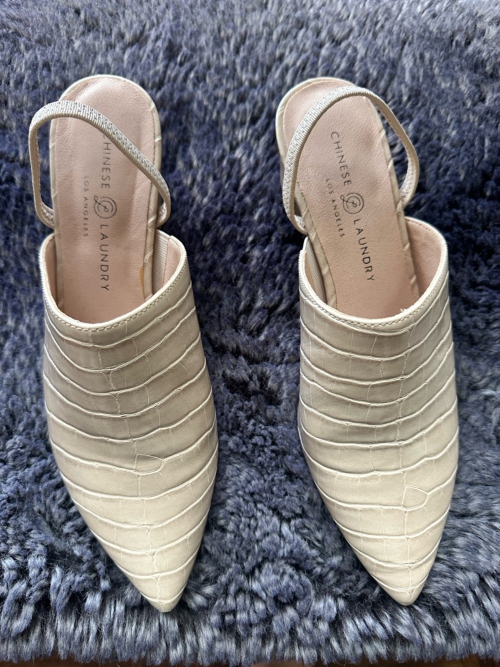 Chinese Laundry Croc-Embossed Pointed Toe Boots in Taupe